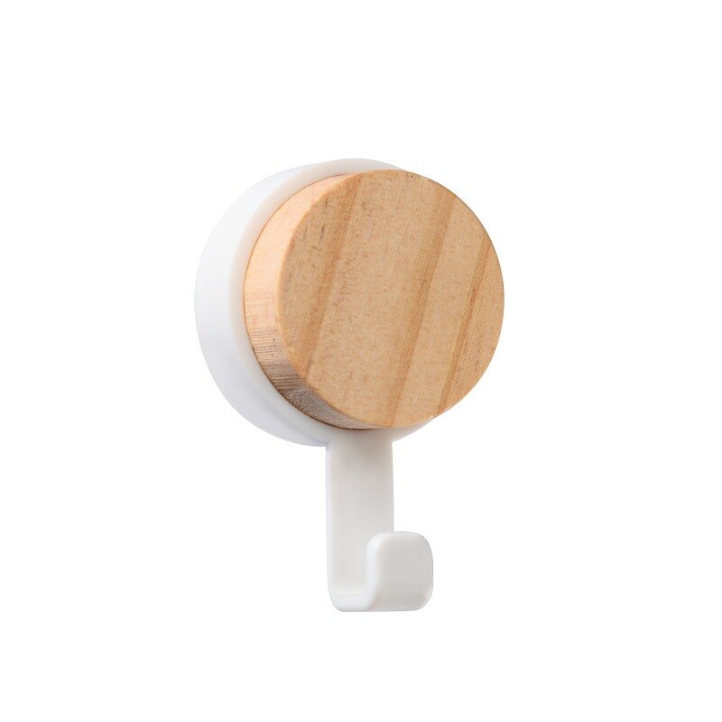 Perchas de madera para colgar en la pared, accesorios de decoración del hogar, de almacenamiento para colgar ropa perchero, llavero: White-1 Hooks