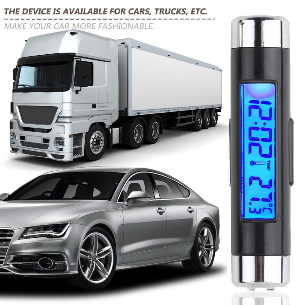 1pcs Car Digital Clock &amp; Temperature Display Electronic Clock Thermometer Auto Electronic Clock LED Backlight Digital Display