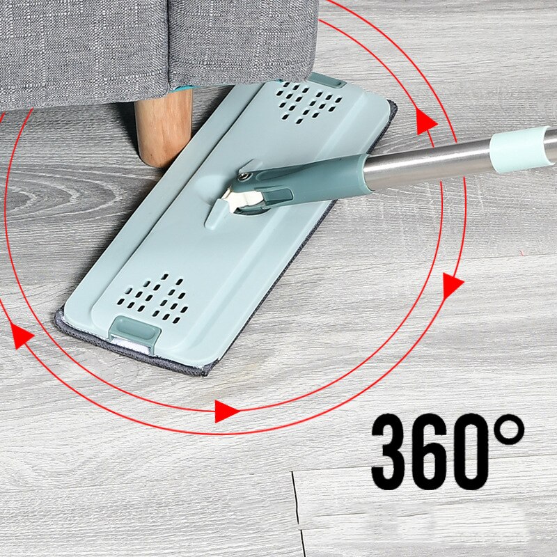 Automatic Spin Mop With Bucket Flat Squeeze Hand Free Wringing Magic Mop Microfiber Mop Pads Home Kitchen Floor Cleaning