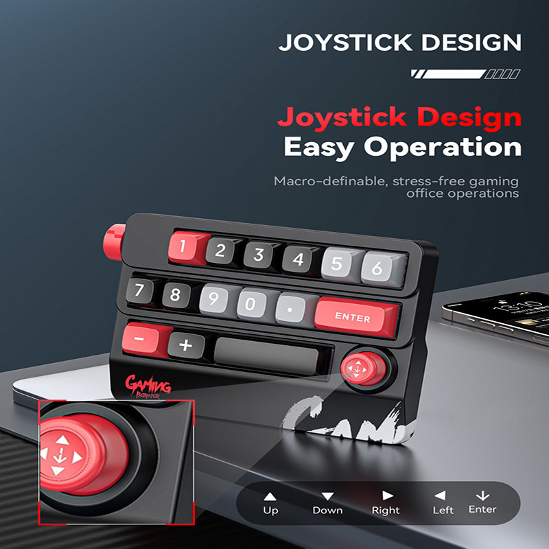 Portable Joystick Mechanical Keyboard Full Swappable Key USB-C RGB Backlight Wired Programmable Gaming Keyboard For Desktop