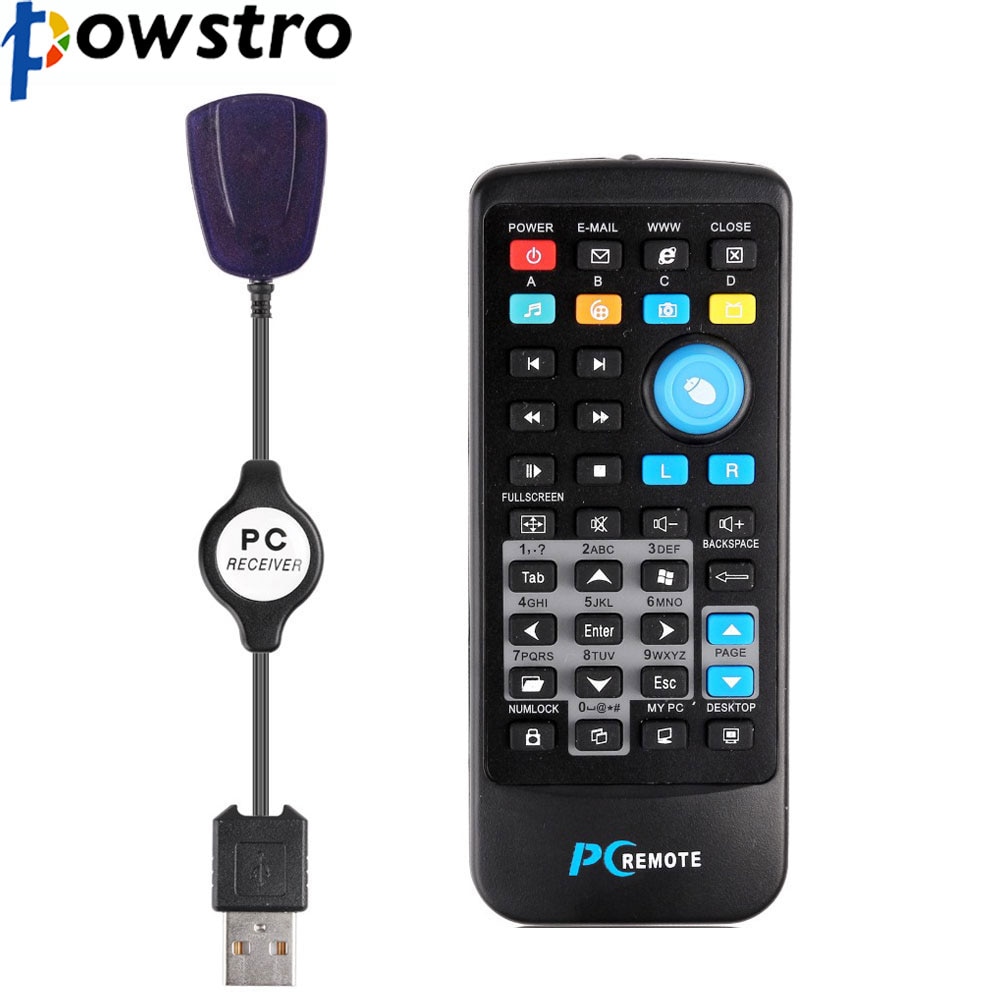 POWSTRO USB IR Wireless Mouse Remote Control Controller USB Receiver For Loptop PC Computer Center Windows Xp/Vista/7/8/10