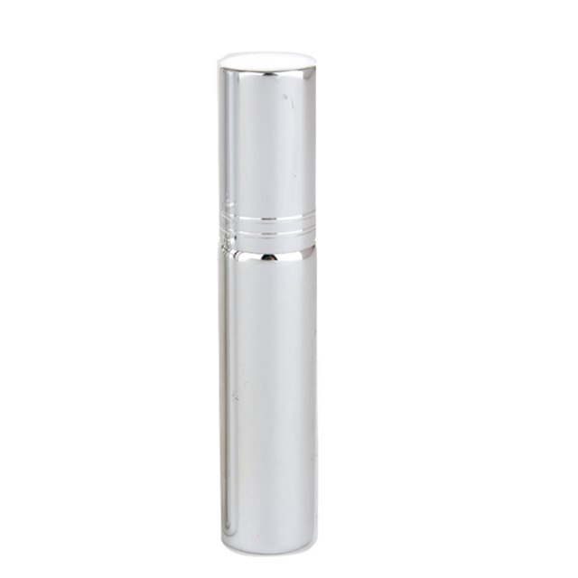 10Ml Vrouwen Navulbare Draagbare Reiziger Aluminium Spray Verstuiver Lege Parfumfles Lege Fles Make-Up Container Spuitfles: Silver