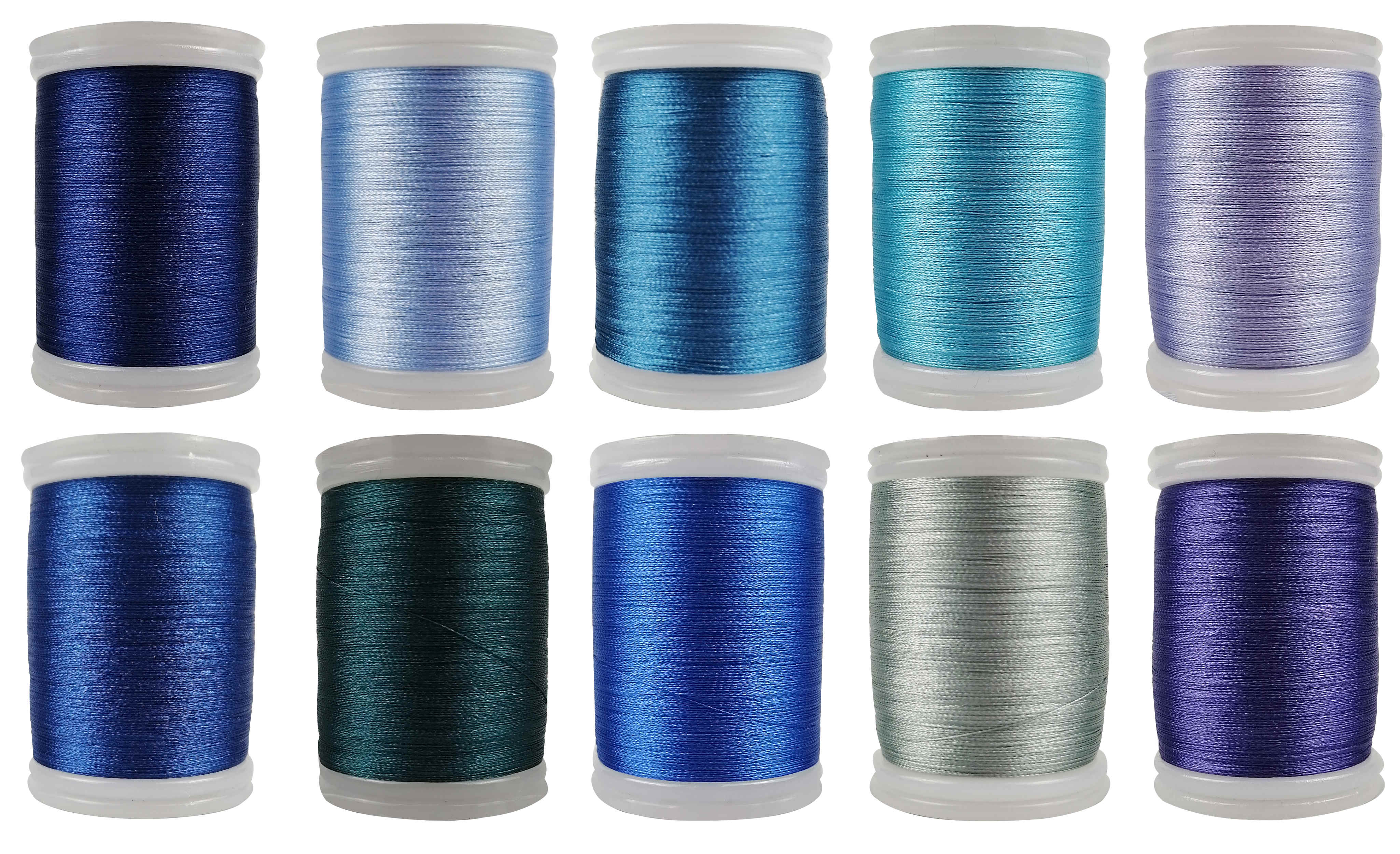 Moon Waves Embroidery Machine Thread 62 Colors Same with Brother Colors Polyester 1000 Yards 40WT 120D/2: 10 blue