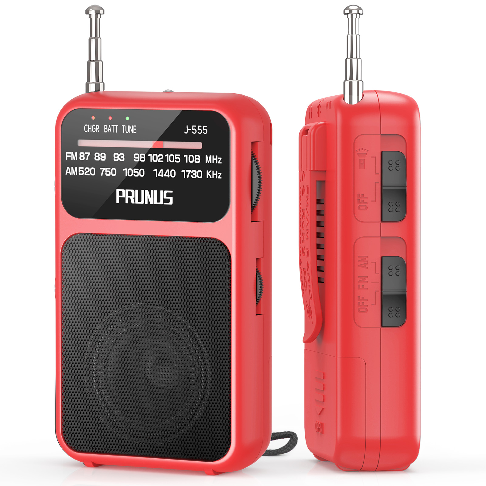 Mini Radio de bolsillo portátil AM FM AAA USB-C potencia 800mAh batería recargable excelente recepción altavoz transparente conector para auriculares