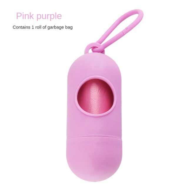 Distributeur de sacs à ordures pour chiens, porte-sac à ordures pour animaux de compagnie, fournitures pour chiens, collecteur de merde, sac de nettoyage pour chiots et chats: Pink