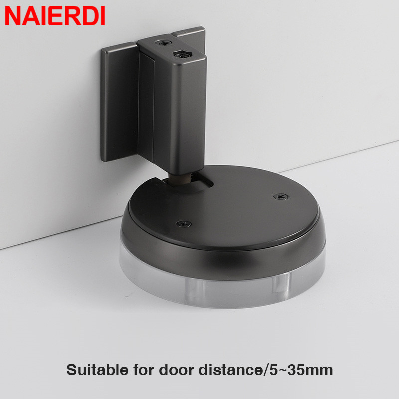NAIERDI Windproof Mechanical Self-Locking Door Stopper With Adjustable Height Hidden Mounting Heavy Duty Door Stop Hardware