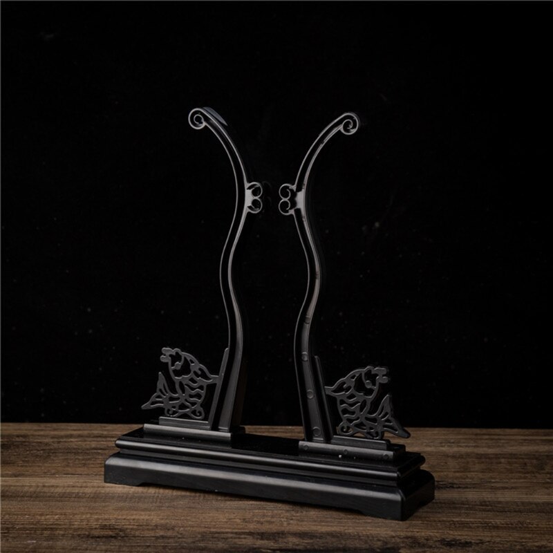 Chinese Hand Fan Stand Wood Sturdy Round Fan Display Base Decorative Stand Handy Fan Display Holder Round Hand Fan Storage Home