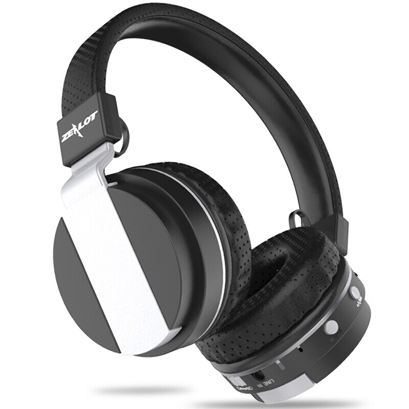 ZEALOT B17 Wireless Bluetooth Headphone Super Bass Stereo Headset FM Radio TF Card Play With Microphone: Black