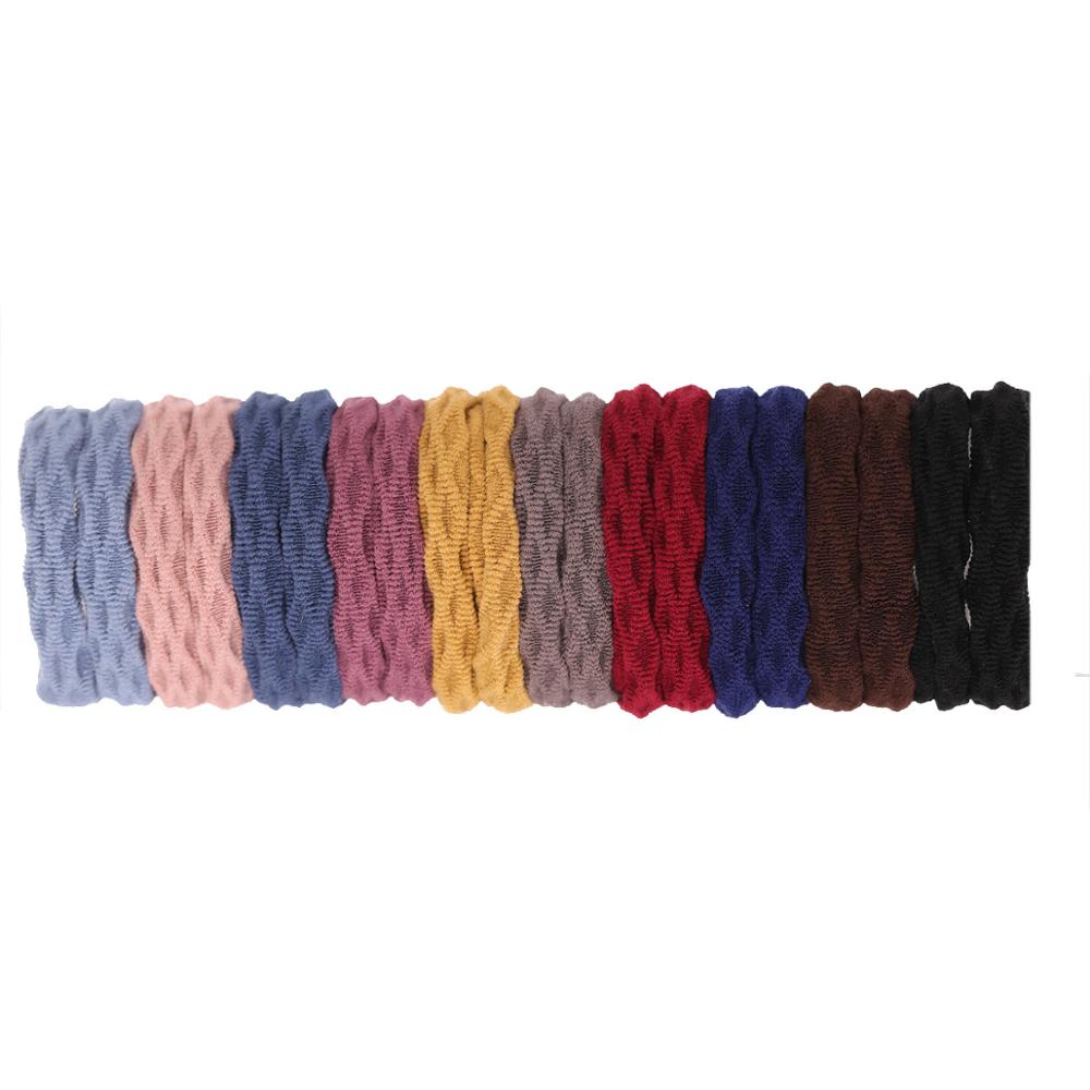 Todorova 20 pçs/set elástico básico faixas de borracha simples hairband meninas headwear cor sólida bandana moda feminina acessórios para o cabelo: XXS / Preto
