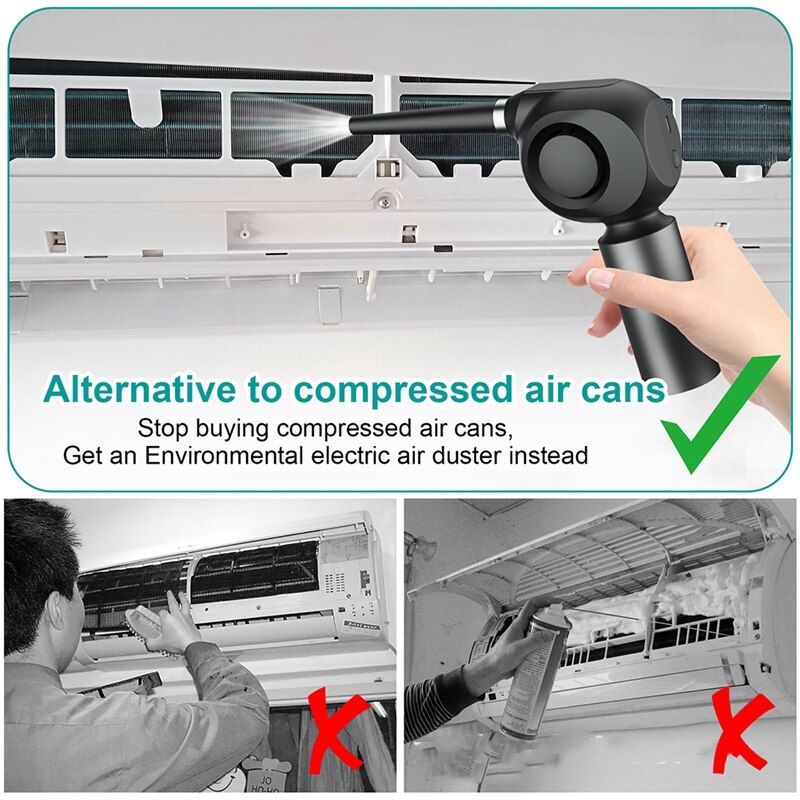 Snoerloze Elektrische Perslucht Stofdoek-Blower &amp; Vacuüm 2-In-1, vervangt Ingeblikte Lucht Spray Cleaner Voor Computer Toetsenbord