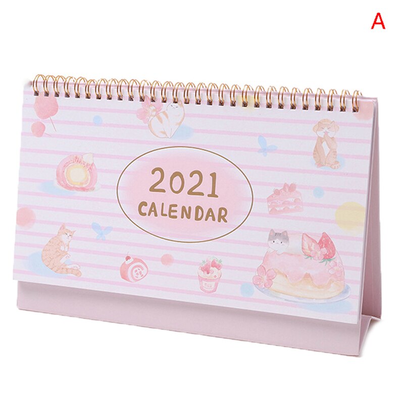Tegneserie kat skrivebord kalender cutetable kalendere tidsplan planlægger: -en