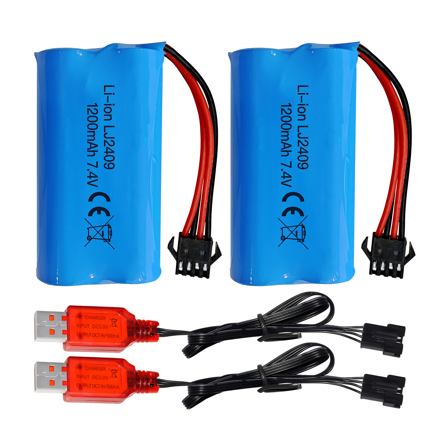 7.4V 1200Mah Lithiumbatterij Met SM-4P 4-Pins Stekker Usb Oplaadkabel Voor Ec08 Rc Boot Rc Auto Model Reservebatterij: YELLOW
