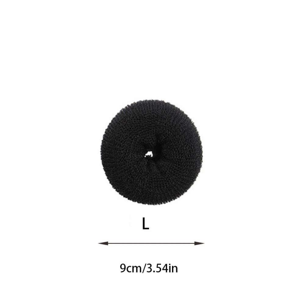 Bulle maker munk magisk skum svamp lätt stor ring hår styling verktyg frisyr hår accessoarer för flickor kvinnor dam: Svart l