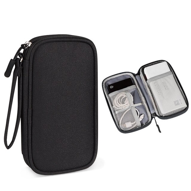 Digitale Accessoires Datakabel Usb Hoofdtelefoon Doos Mobiele Power Harde Schijf Beschermhoes Schakelaar Opbergtas Reizen Accessoires: Black-19 11 3cm