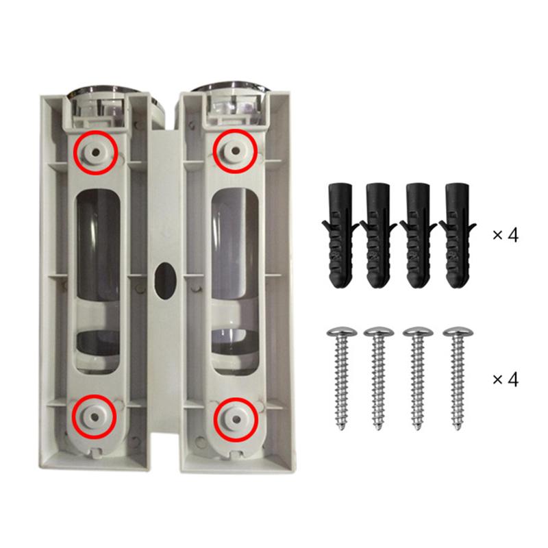 Liquid Soap Dispenser Wall Mounted Hand Wash Plastic Manual Single Head Liquid Soap Holder Refillable Empty Soap Container Home