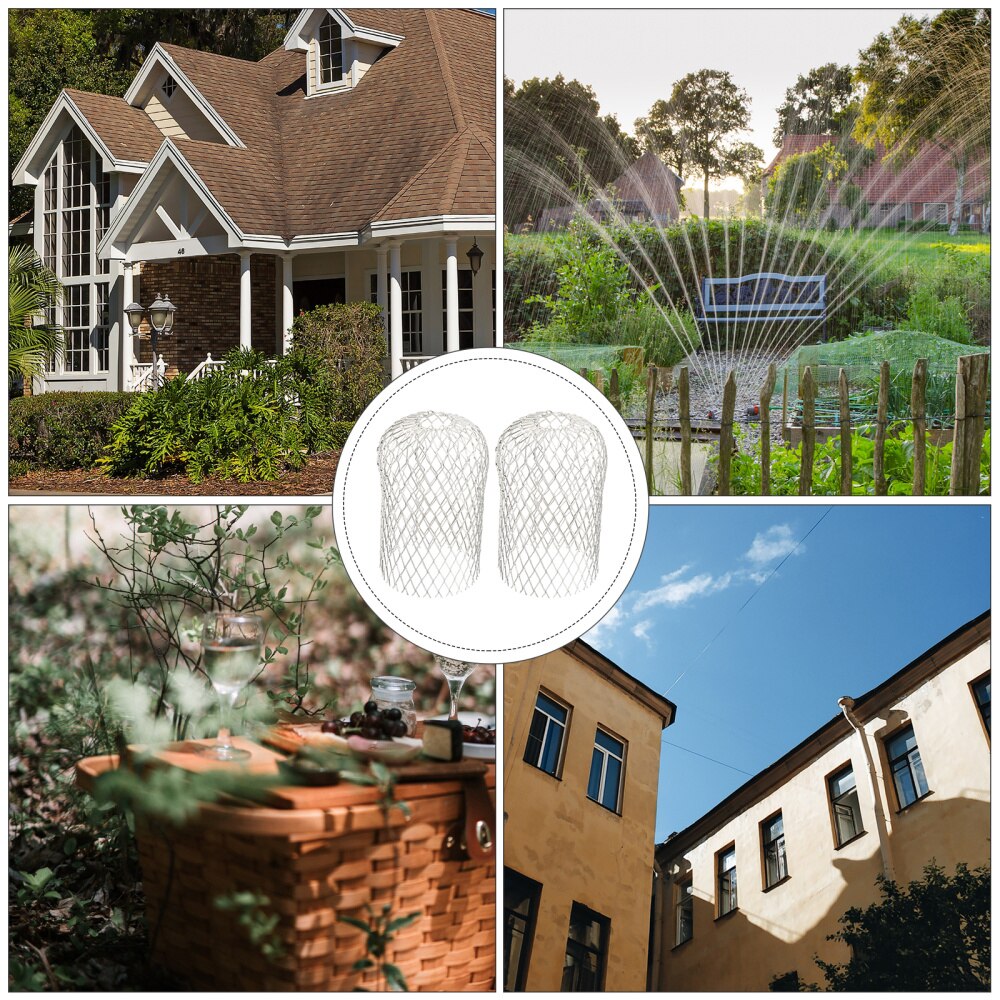2pcs Gutter Guard Strainer Mesh Gutter Downspout Guard Leaf and Rain Filter