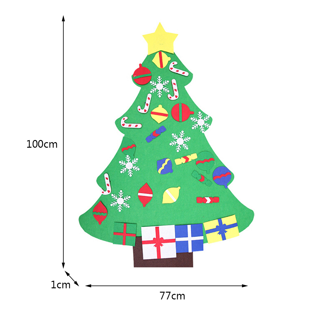 3D bricolage feutre arbre de noël avec éclairage maison décoration de noël enfant de noël jouets nouvel an Navidad décorations de noël: A4