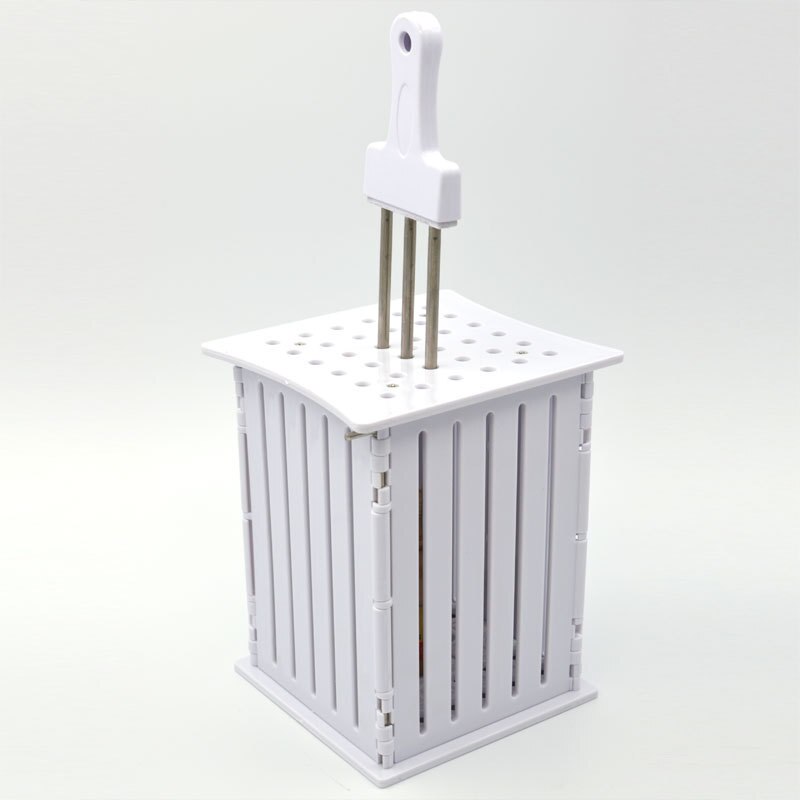 Outils pour Kebab Barbucue, bâton en acier inoxydable, coupe de viande en plastique boîte blanche, fabricants de brochettes simples, outils pour Kebab, boîte de barbecue 36 trous 1 ensemble