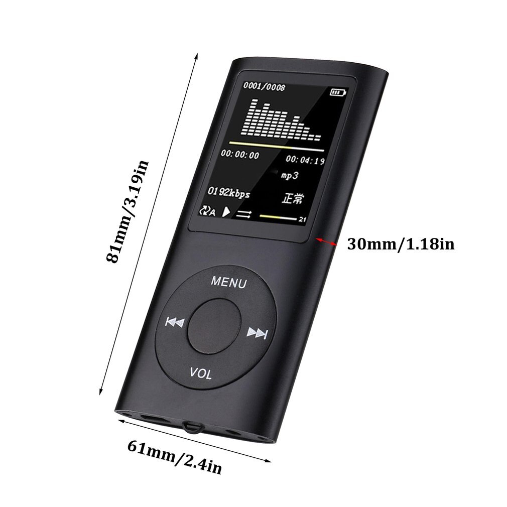 1.8 Inch MP4 Muziekspeler Met Fm Radio Video Speler E-Book Ingebouwde Geheugen Speler MP4