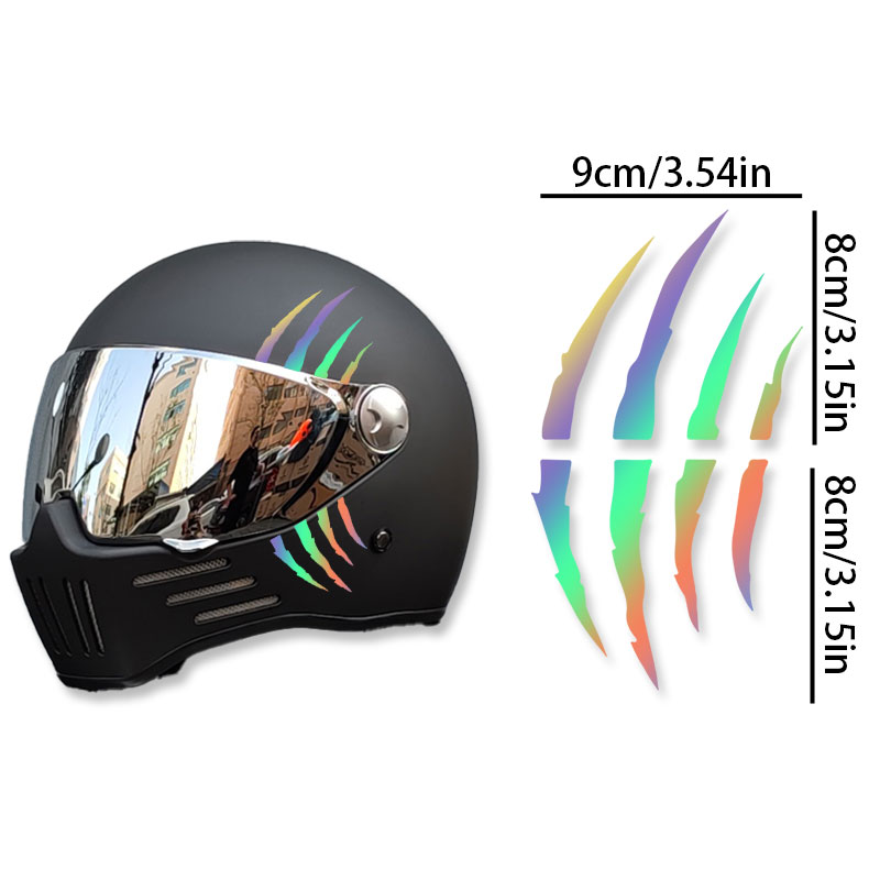 Pegatinas para casco de motocicleta, calcomanías creativas de vinilo con arañazos de garra de monstruo, impermeables, bricolaje, tanque de combustible de motocicleta, decoración corporal para Scooter: Caqui oscuro