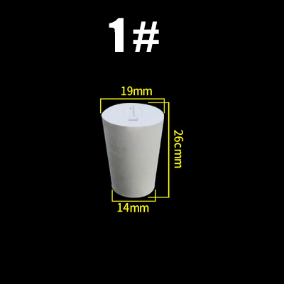 Silicone Rubber Sponge Stopper Hole Plug Lab Flask Test Tube Bottle Glassware Tapered Rubber Plug Bung Stopper: Silver