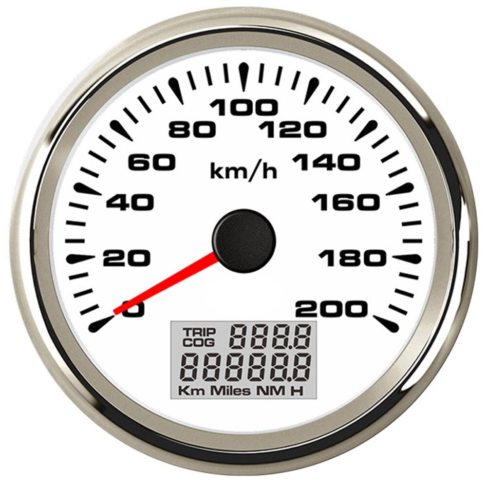 85 Mm Gps Snelheidsmeters 0-200 Km/h Waterdichte Gps Snelheid Kilometerteller Meters Trip Meter Voor Auto Vrachtwagen Motorfiets 9 -32V 8 Kleur Licht: WS 200kmh