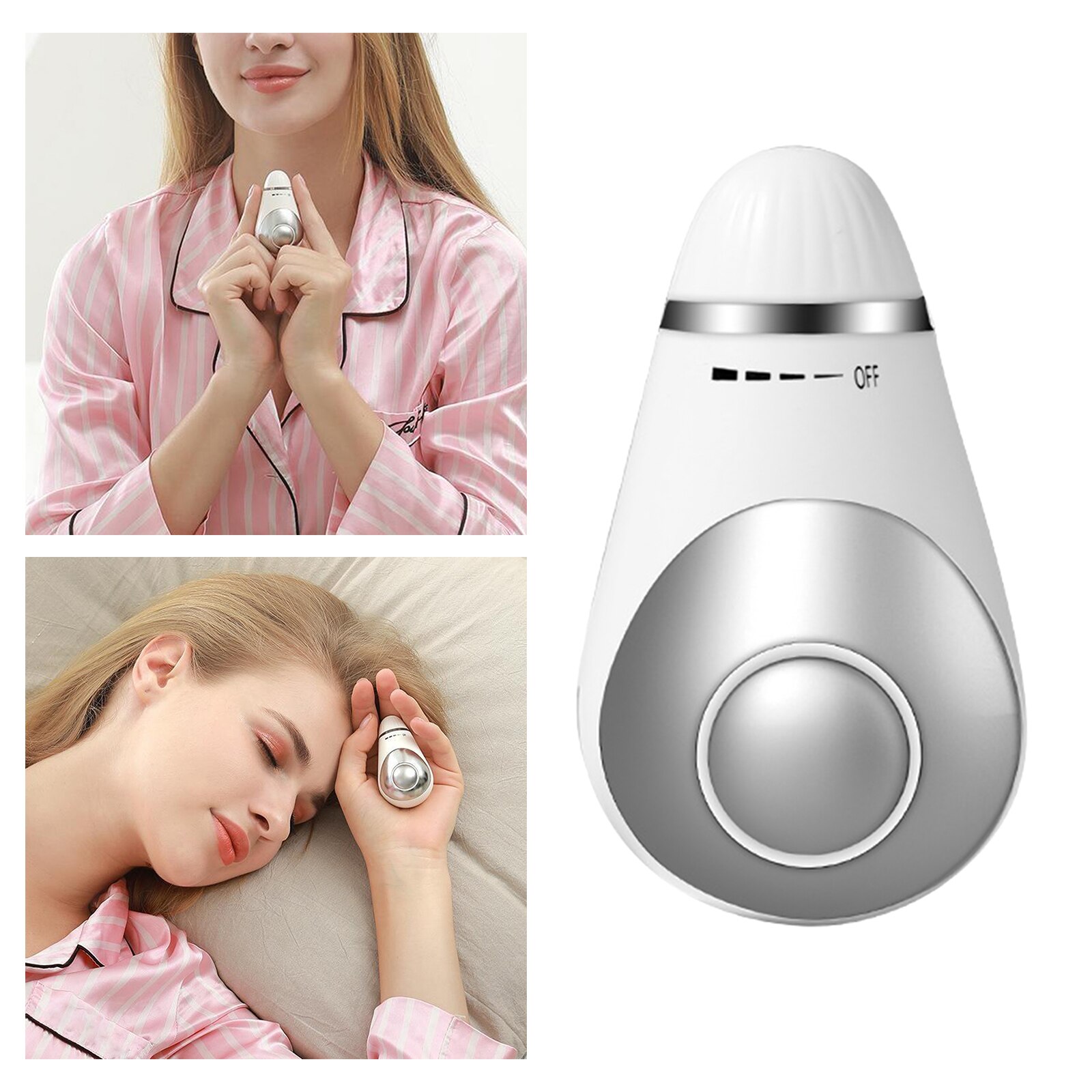 Bærbart håndholdt søvnhjælpemiddel, mikrostrøm intelligent søvnenhed hurtigt værktøj til søvnhjælp: Hvid