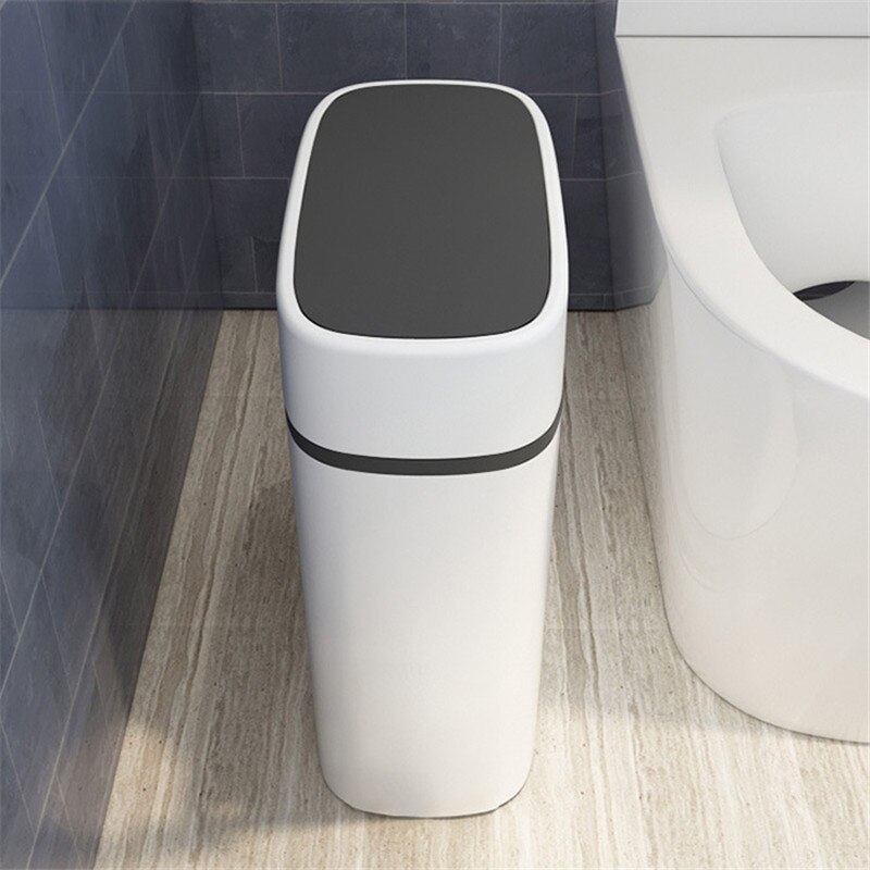 Trash Can Household Recycle Bin Bathroom Toilet Waterproof Narrow Seam Trash Bins Kitchen Dustbin Rubbish Bag Holder Waste Can
