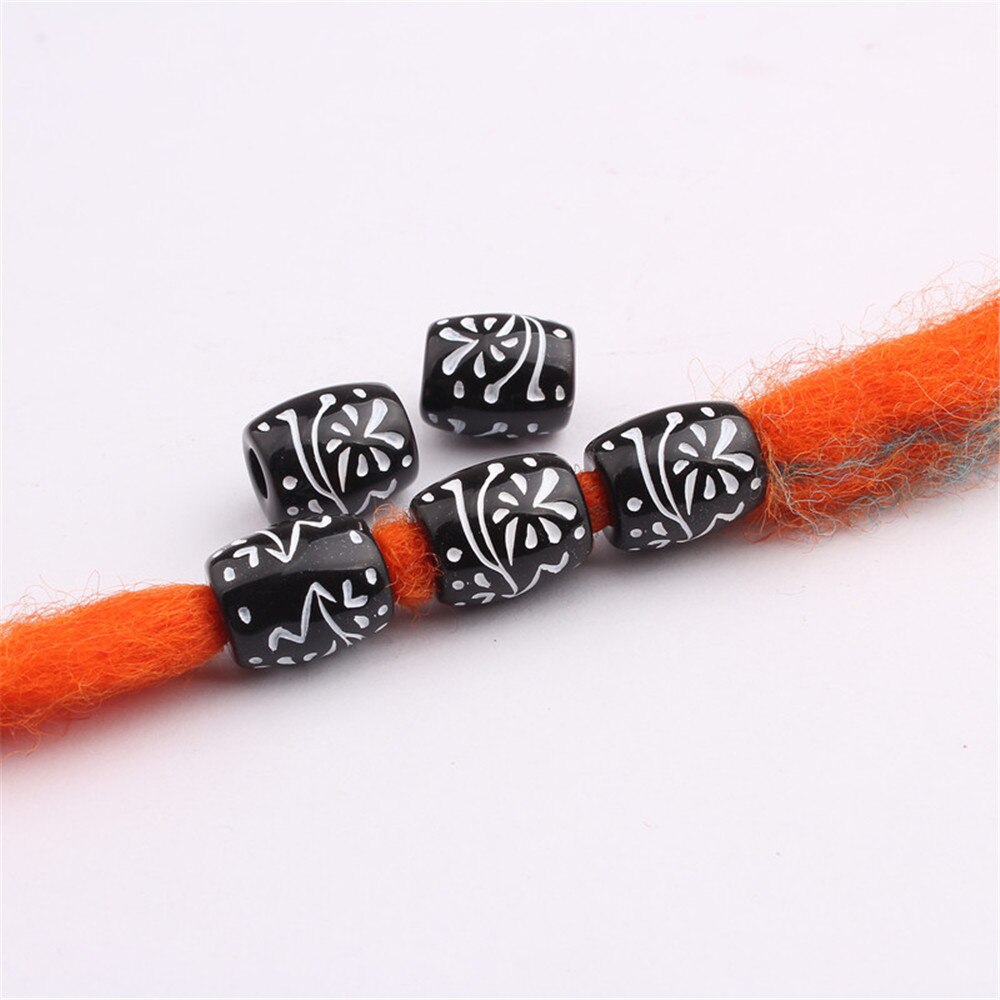 100/50/20/10 Pcs Plastic Black Hair Beads For Dreadlocks Hair Braid Tubes Cuffs Beads Dreadlock Bead Clip Women Hair Accessories