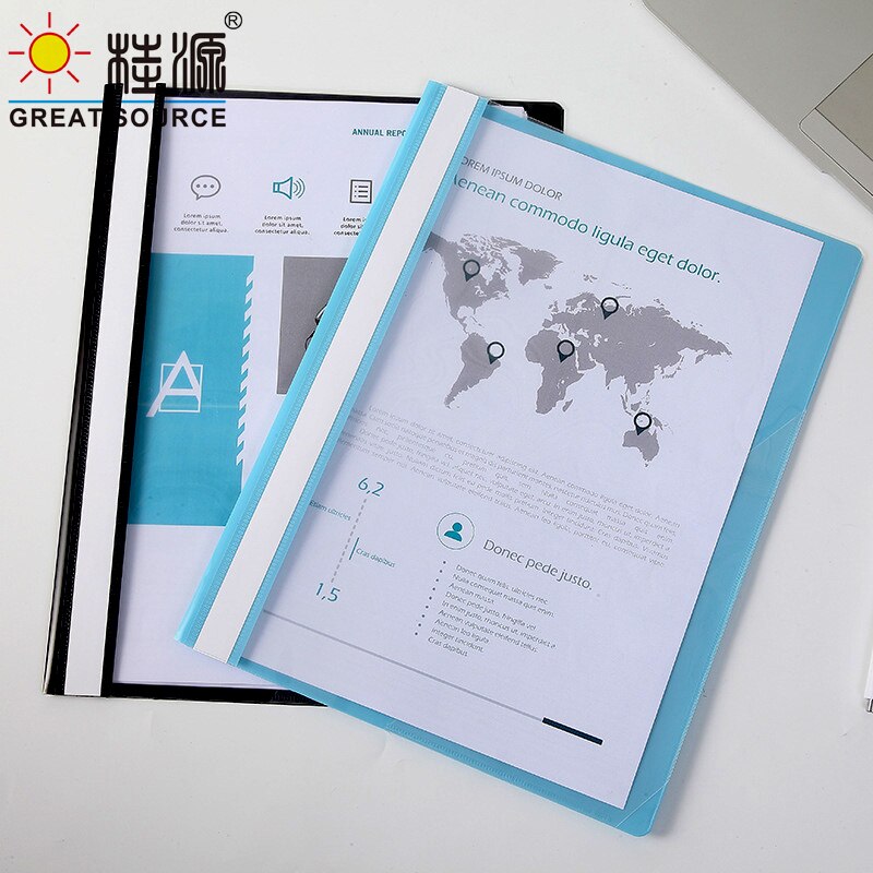 F/C Report Folder 2 Holes Clip Folder Clear Cover W250*L345mm (9.85" * 13.58")(36PCS)