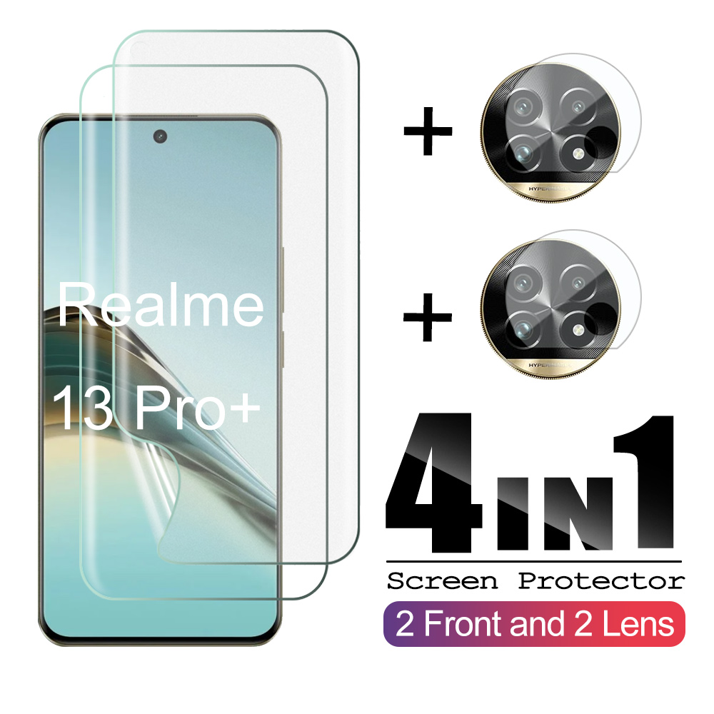4to1 Camera Lens Protect Glass For Realme 13 Pro Plus 5G Screen Protector Hydrogel Film For Realme 13Pro+ Realme13Pro 13 ProPlus: Frosted / bundle 18
