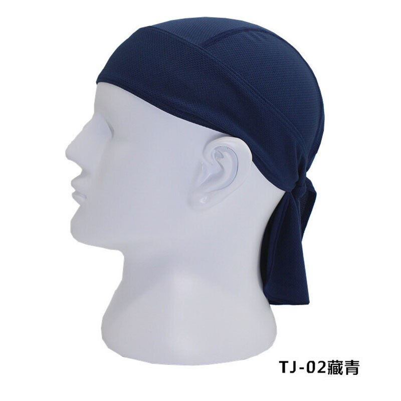 Men Boys Casual Solid Breathable Bandana Multi Function Men Bike Bandana Cycling Bandana Pirate Headwear: Navy Blue