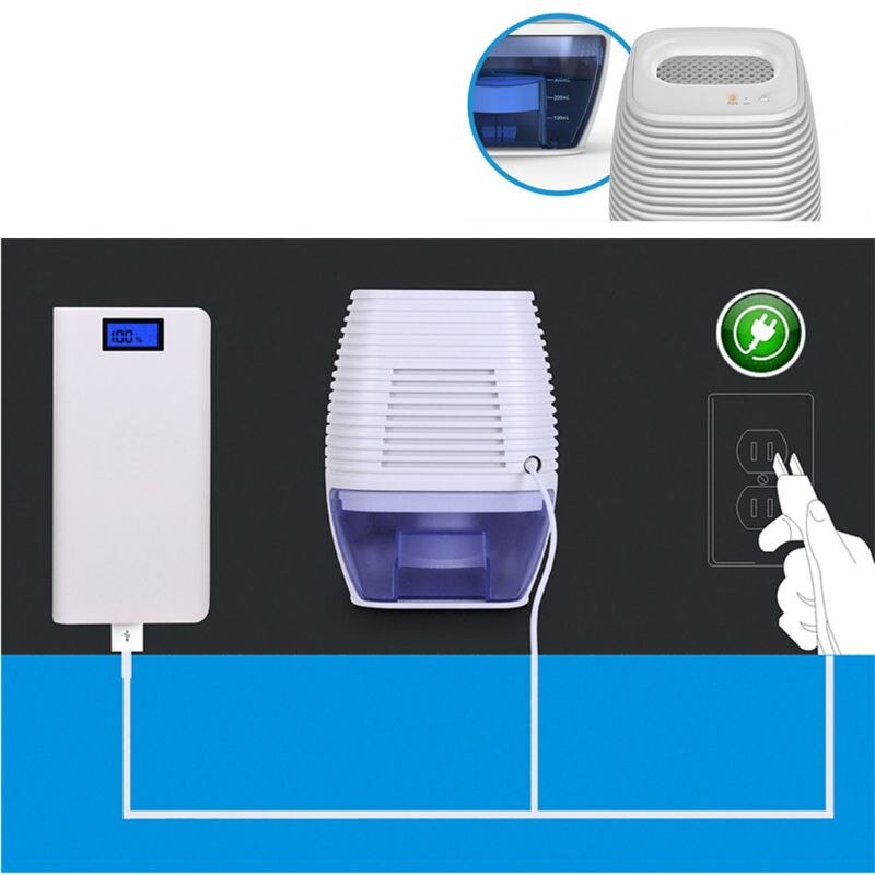 Electric Mini Dehumidifier, 300ml, Compact and Portable for High Humidity in Home, Kitchen, Bedroom, Basement, Caravan, Office,