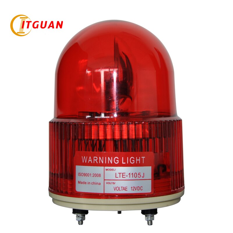 Luz de advertencia rotativa incandescente de LTE-1105J, lámpara de emergencia de 90dB, 12V, 24V, 110V, 220V, luz roja, ámbar, verde y azul