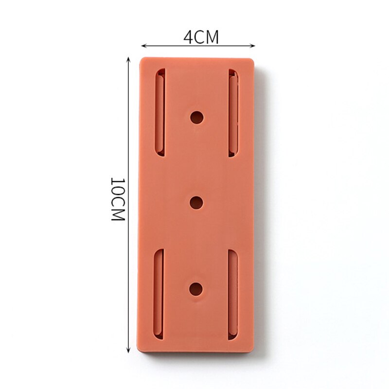 Punchfree-Soporte adhesivo para enchufe, fijador de pared, tira de alimentación, enchufes de almacenamiento, estante, gancho extraíble: 1 orange