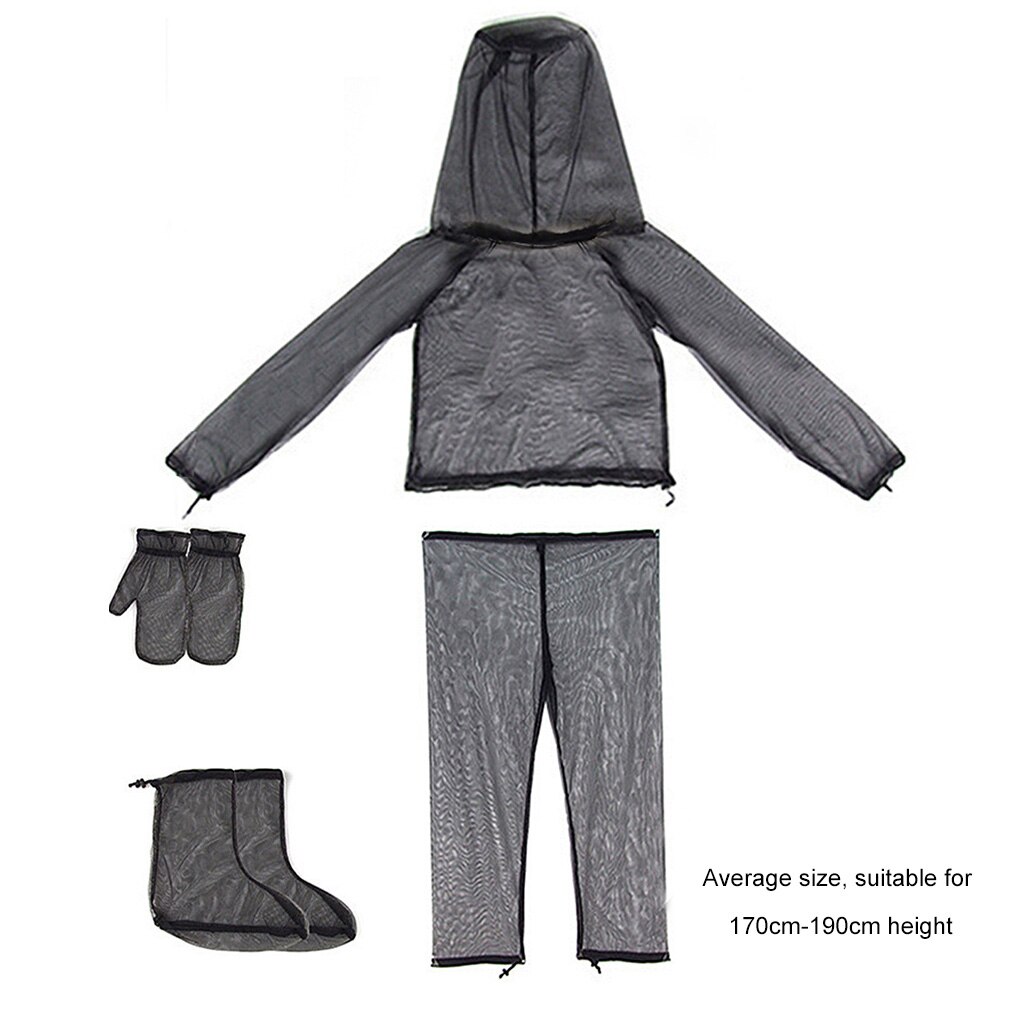 Anti-insect Clothes Breathable Outdoor Adjustable Hooded Suit Netting Quick Dry Insect 170-190cm Height Skin Protector