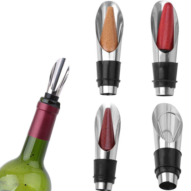 1pc 2 In 1 Wine Stopper Red Wine Pouring Tool Stainless Steel Wine Bottle Stoppers Funnel Pourer Wine Bottle Pourer Gadget
