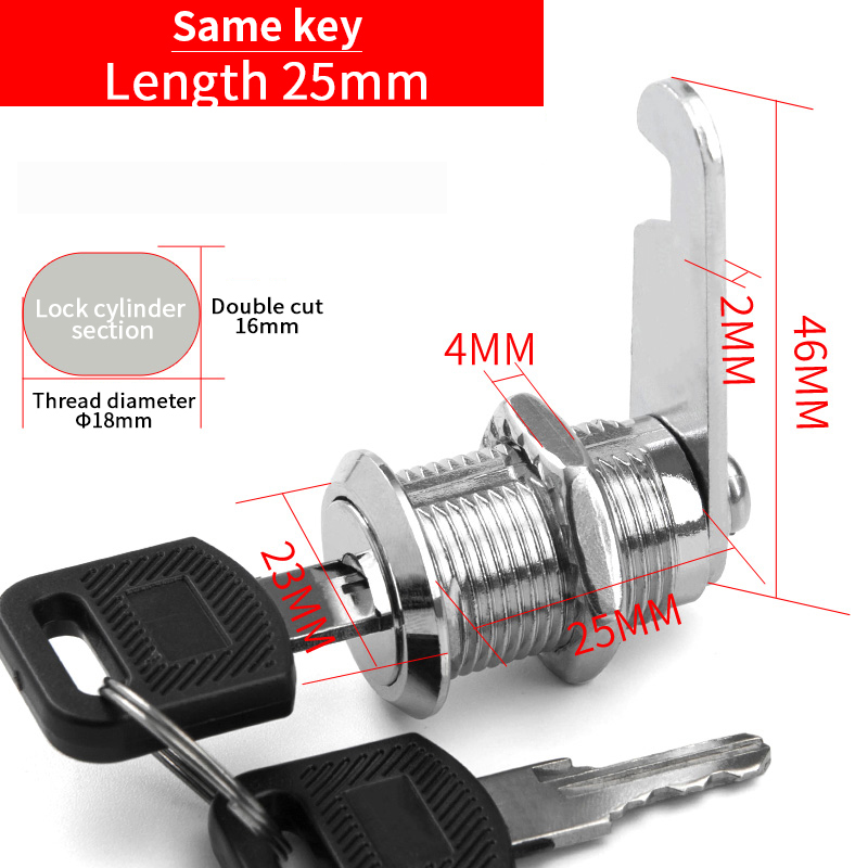 5 SETS Security Lock Metal Alloy Cylinder Cabinet Locker Cam Lock With 2 Keys Security Mailbox Lock Cabinet Drawer Cam Lock 18mm: L / green