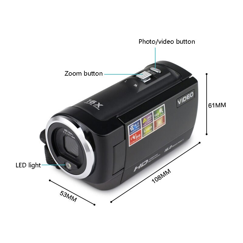 2.7 tums roterande tft-lcd-skärm videokamera dv-videokamera ansiktsavkänning dvr fotografering hem resa användning