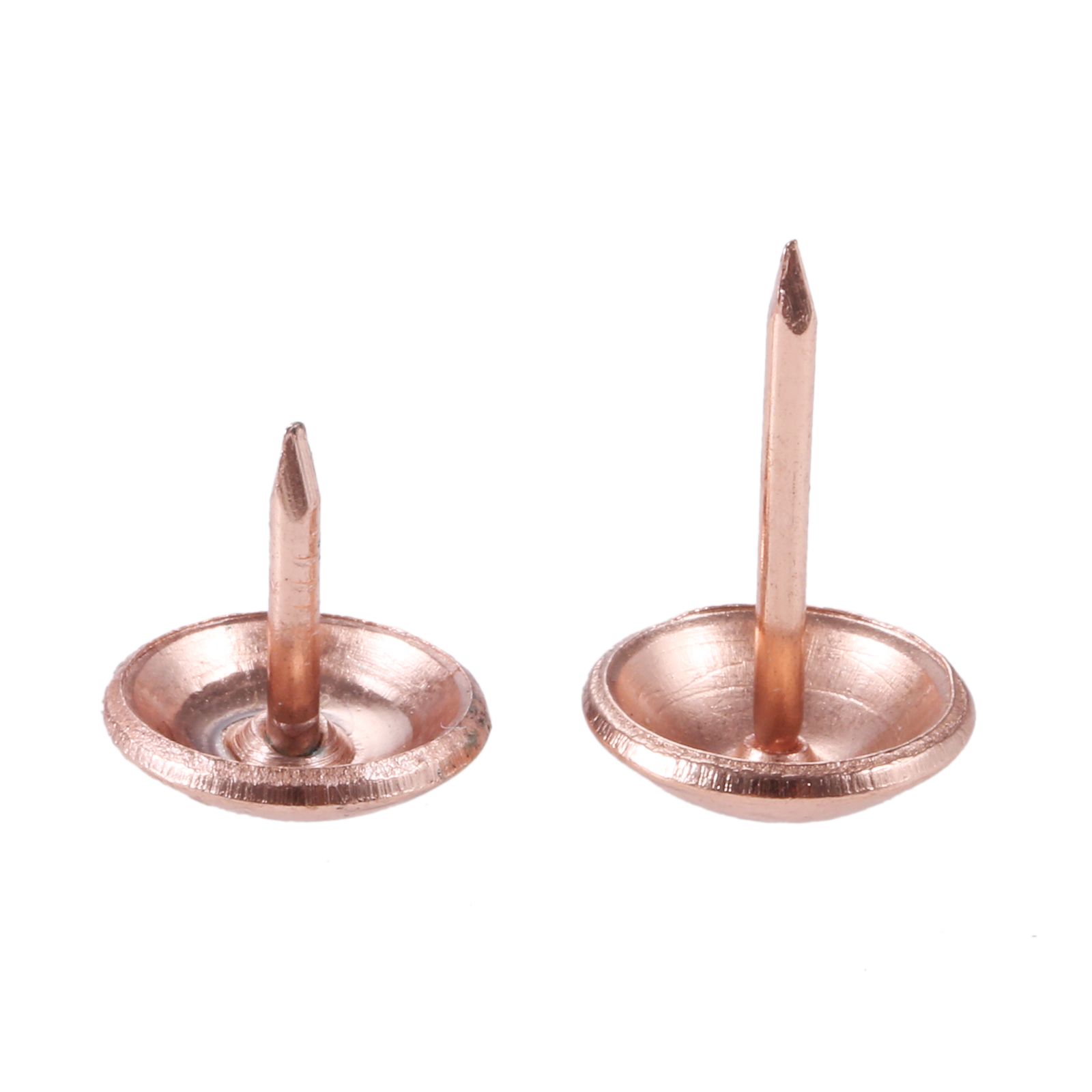 200Pcs Upholstery Round Head Tacks 11mm/17mm Rose Gold Nails Metal Pushpin Vintage Tacks Antique Hardware