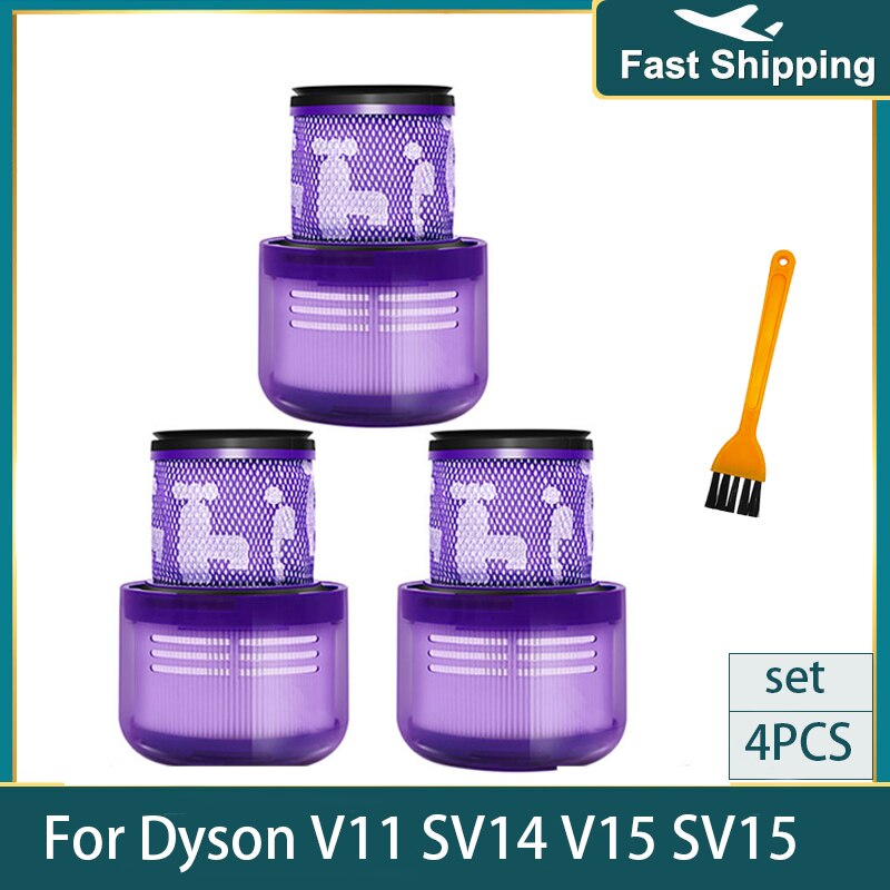 Dyson V11 SV14 V15 SV15 Onderdelen 970013-02 Hepa Filter Vervanging Cycloon Absolute Dier Snoerloze Stofzuiger Accessoires: 3Pcs Purple