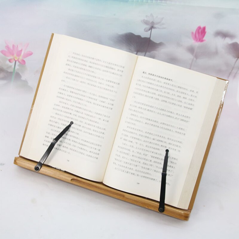 Descanso para livros ajustável, tablet, em madeira, suporte dobrável para livros, cookbook, tablet, suporte de estante, estante, material de escritório