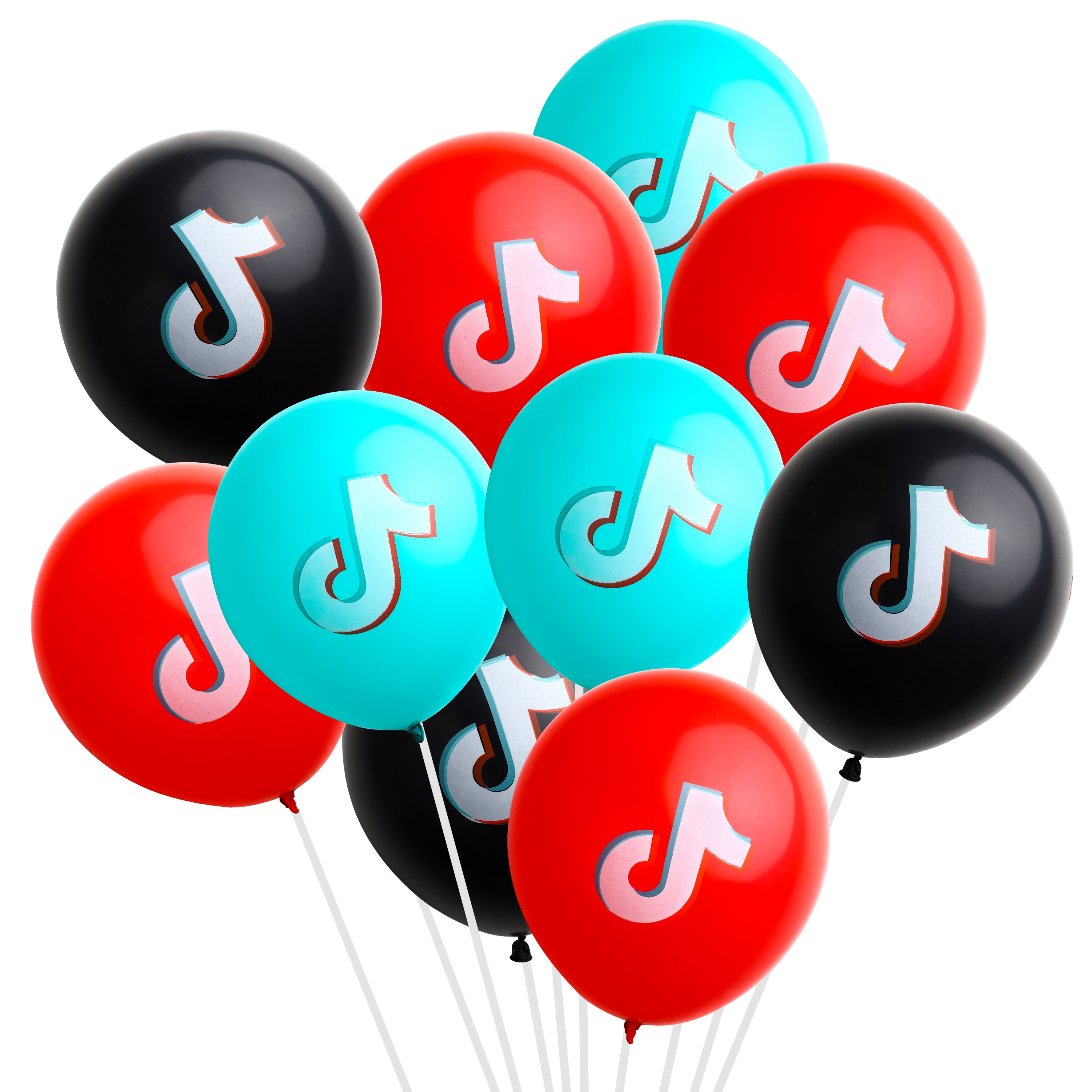 40pcs/set Party Balloons TIK Theme TOK Balloons Music Note Balloon Birthday Party Decoration Supplies for Fans Central Cafe