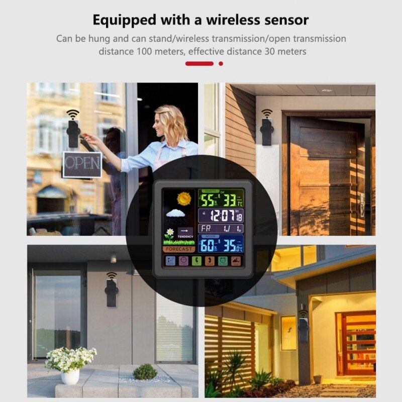 Digitale & Analoge-Digitale Klokken Multifunctionele Full Touch Screen Draadloze Weer Klok