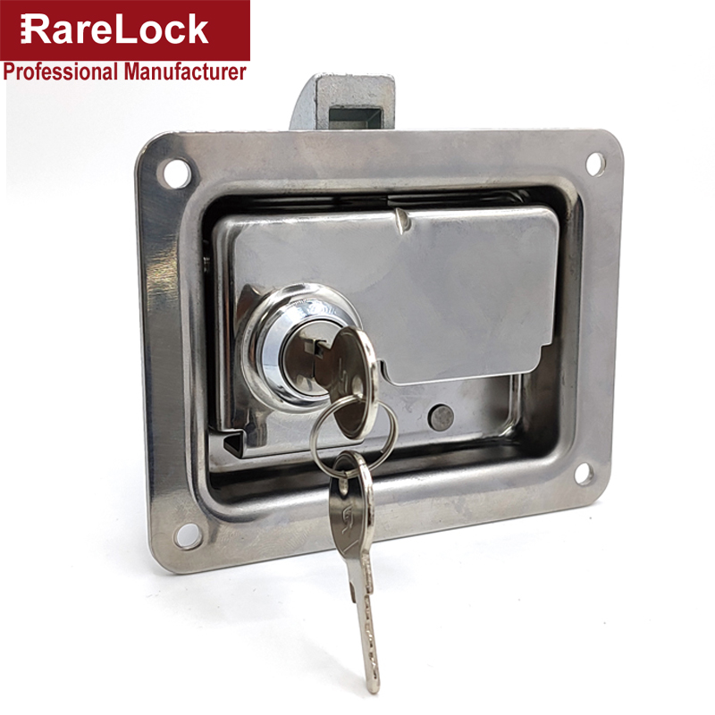 Stainless Steel Flat Plate Lock Engineering Mechanical Equipment Vehicle Trailer Toolbox Cabinet Door Lock Rarelock MA066 E