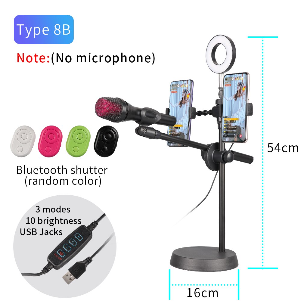TKL Desktop Stand Adjustable Tablet Live Cell Phone Holder microphone holder: Type 8B