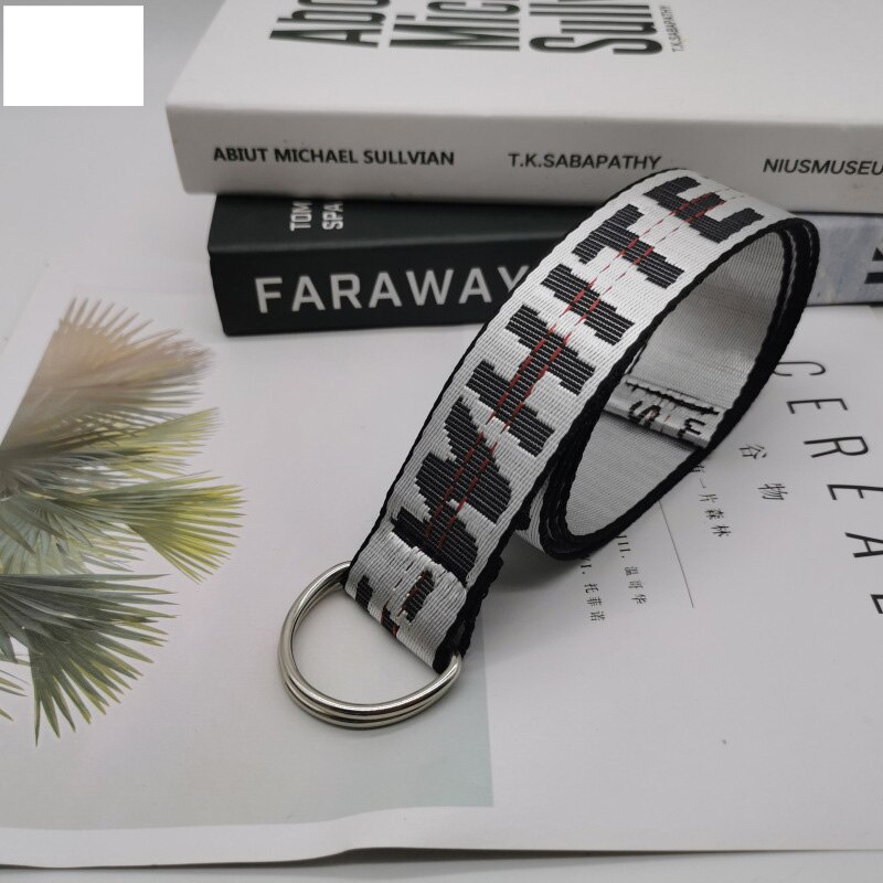Ceinture en toile à boucle Double D unisexe, lettre punk style pour adolescent, large et longue sangle de taille, pantalon en jean pour adulte: grey