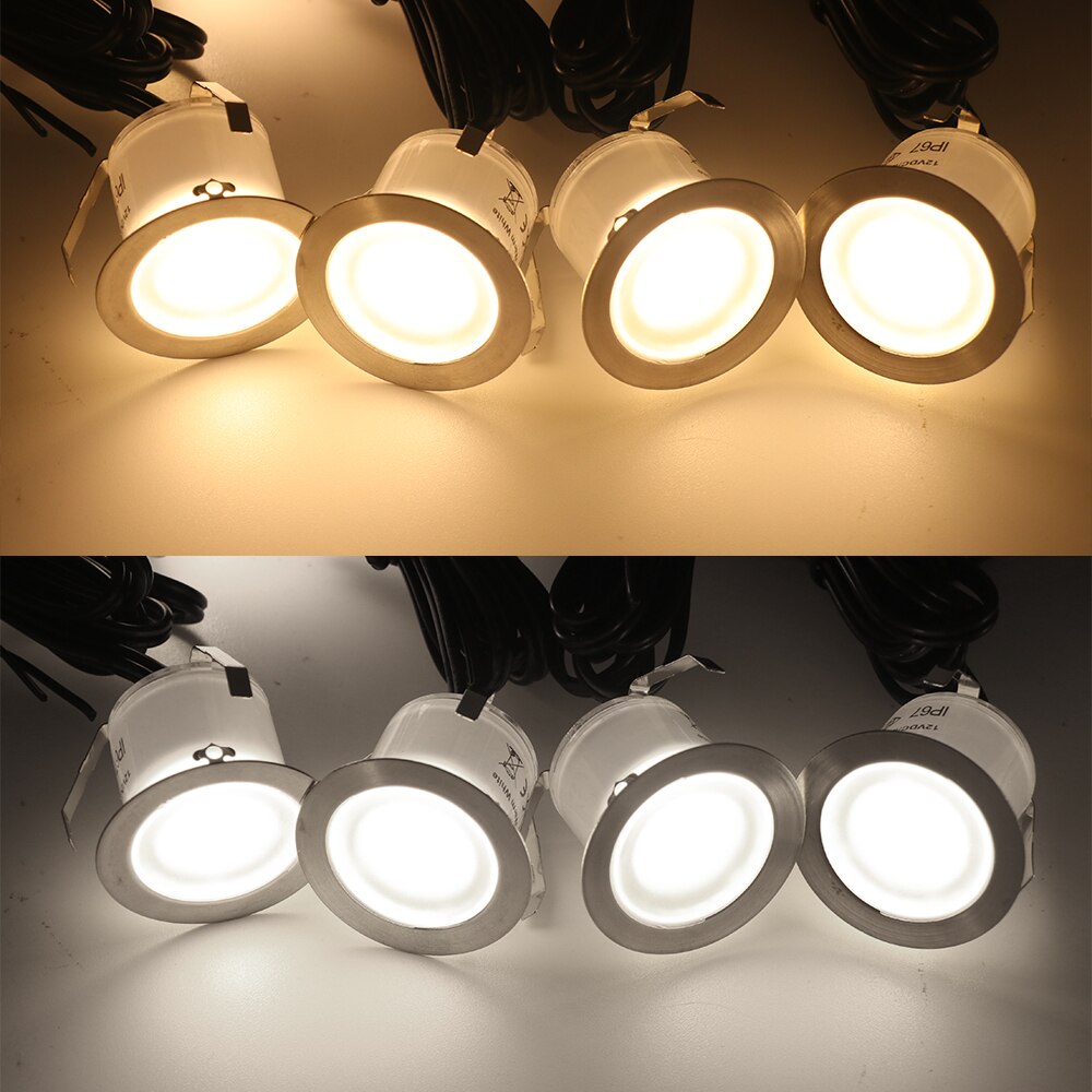 12V LED Deck Light Underground lampa ze stali nierdzewnej wodoodporny IP67 wpuszczone oświetlenie schodowe LED Light Wall Spotlight 16 sztuk/partia