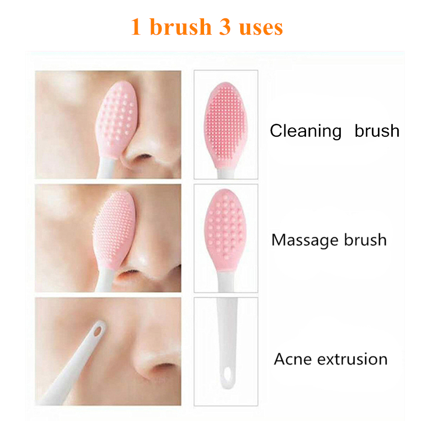 Cepillos de limpieza de silicona Facial, herramienta de limpieza Facial, poros y espinillas exfoliante, eliminación de brocha para la nariz