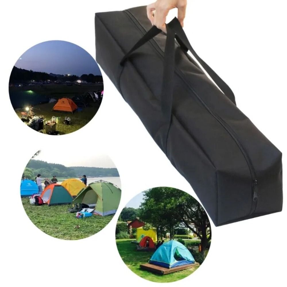 Tältstångsväska i canvas med tak och stång, campingtält, förvaringspåse, stor kapacitet, resepicknickväska, vattentät bagageväska